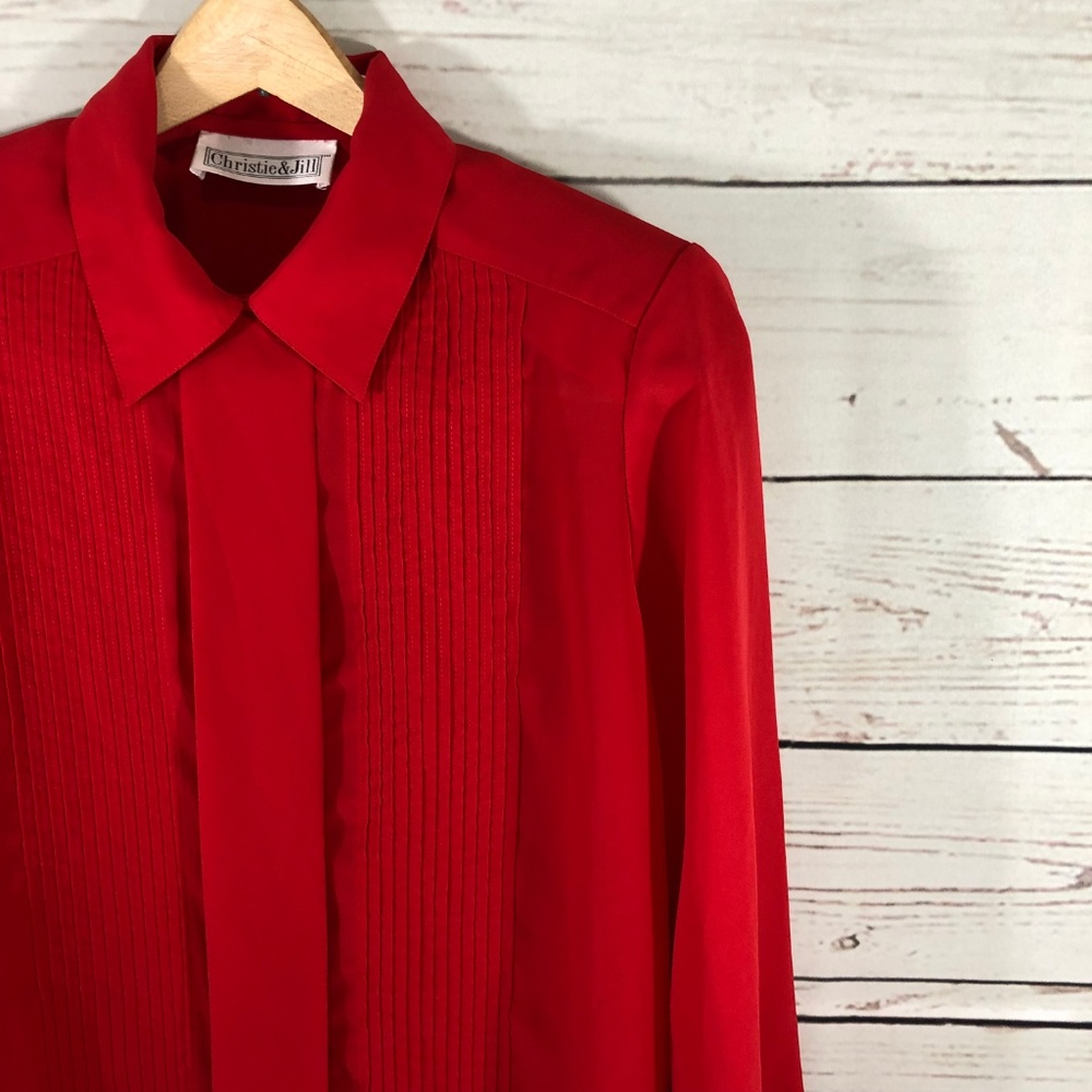 EUC CHRISTIE & JILL Red Long Sleeve Shirt